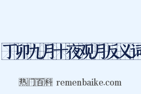 丁卯九月十夜观月反义词是什么意思的图片